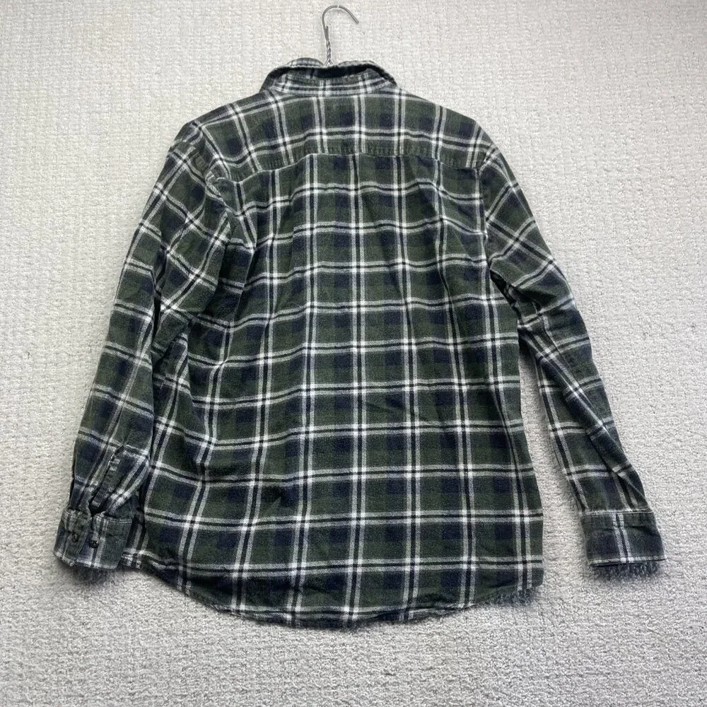Ranch Gear Flannel Lumberjack Button Shirt Forest Green Western Men Sz M - Picture 10 of 13